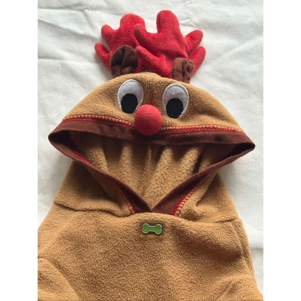 Wag-A-Tude Petco Christmas Deer Brown Red Shirt Size XS
